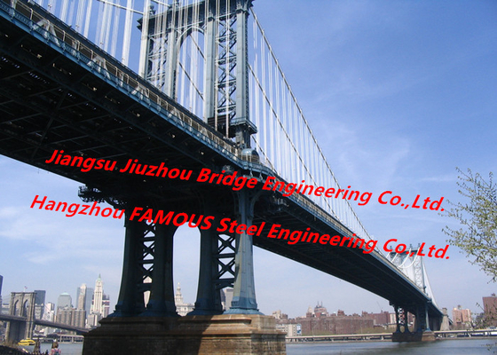 CHINA De koele Kabel bleef de Rode Duidelijke Spanwijdte van Vestingmuur van Hangbrug Structurele Kaders leverancier