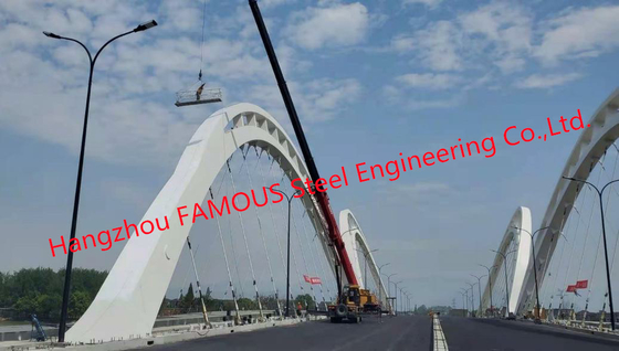 Geprefabriceerde van het de Bouwstaal van de Metaalbrug van de de Buisstructuur Gebonden Boog van de de Brugopschorting het Staalbrug leverancier