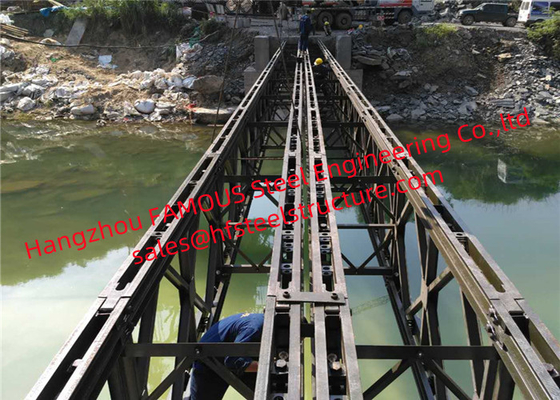 Gemakkelijk te installeren 4,2 m breed Militaire Bailey brug met truss structuur leverancier